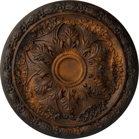 Ekena Millwork Baile Ceiling Medallion (Fits Canopies up to 3 1/4"), Hand-Painted Rust, 20"OD x 1 5/8"P CM20BLRUS